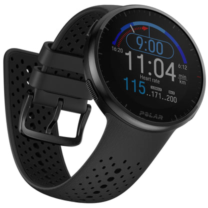 Polar Silikonarmband Pacer Pro 22mm Grau-Schwarz S-L