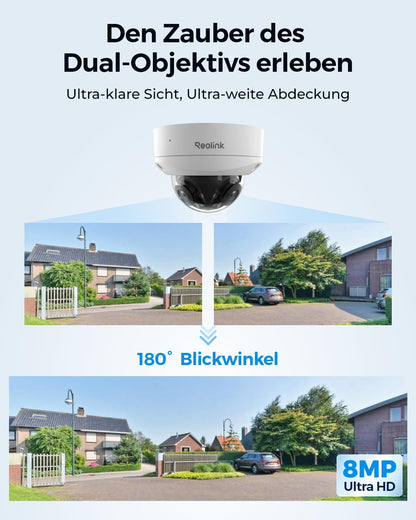 Reolink Duo 2V PoE 4K Überwachungskamera mit 180° Dual-Objektiv