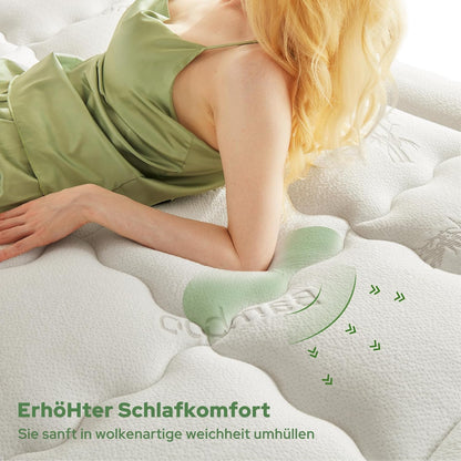 BEDLORE Matratzentopper 180x200 cm aus Bambus-Viskose, weiss
