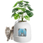 Lifewit Katzentoilette Blumentopf Versteckt XXL mit Filter – Weiss. Weiße, runder Blumentopf-Form als diskretes Katzenklo mit Filter.