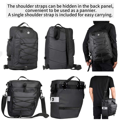 BAIGIO Fahrradtasche 3-in-1 wasserdichte Gepäckträgertasche 75L