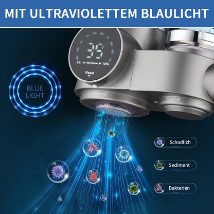 HOMELODY Wasserfilter Wasserhahn mit LED-Anzeige und Aktivkohlefilter