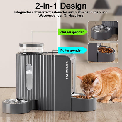 Gardner Pet Futterspender und Wasserspender Set für Katzen und Hunde