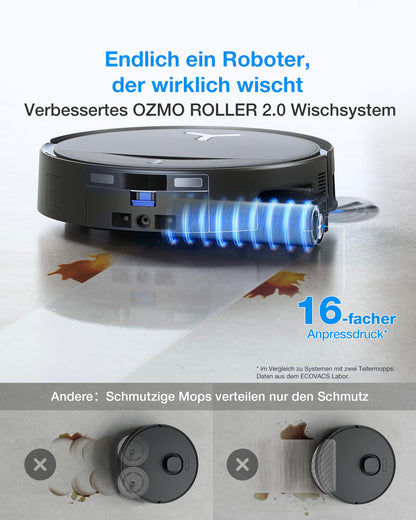 ECOVACS DEEBOT T80S Omni Saugroboter mit Wischfunktion, Schwarz