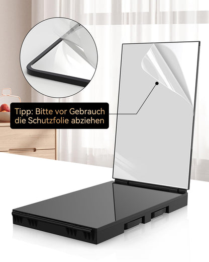 JUSRON Kosmetikspiegel mit LED-Licht, 360 Grad Klappspiegel