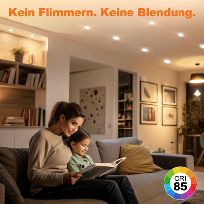 DUSKTEC LED Einbaustrahler dimmbar, 230V, 2700-6000K, 6er Set
