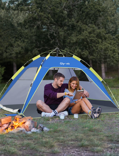 Glymnis Strandmuschel Quick Up mit UV-Schutz 50+ für 3-4 Personen