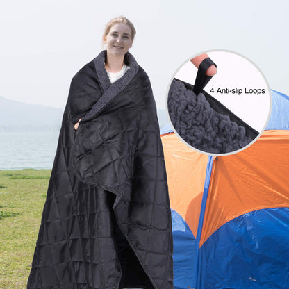 REDCAMP Campingdecke mit Sherpa-Futter, wasserdicht, 200 x 150 cm