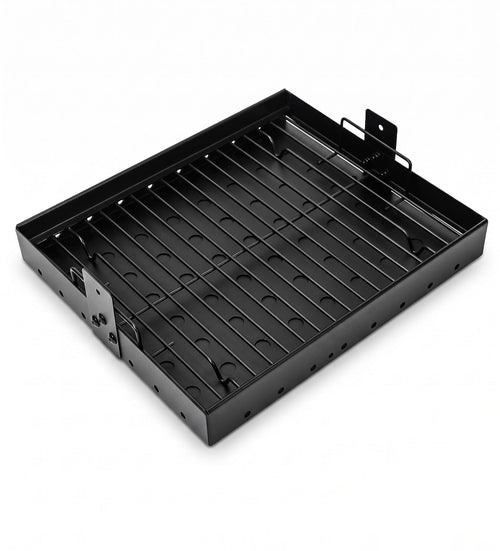 GFTIME Holzkohleschale verstellbar 38-72 cm für Holzkohlegrill, ausziehbare Stahlschale mit Griffen