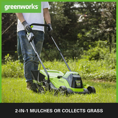 Greenworks GD24LM33K2 Akku-Rasenmäher 24V, 33 cm Schnittbreite