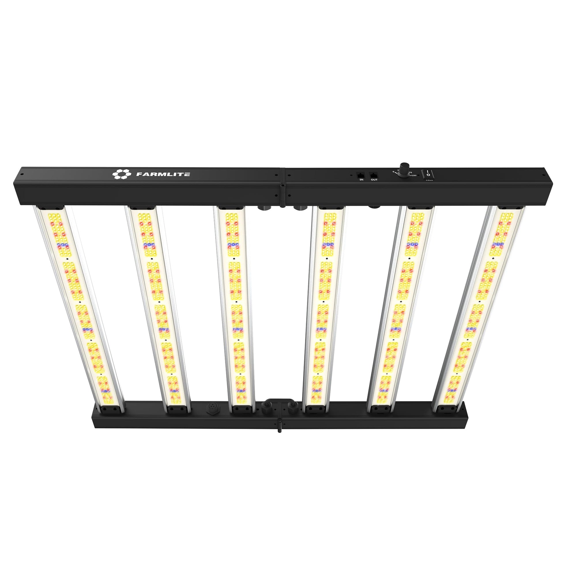 FARMLITE LED Grow Lampe Vollspektrum - 360W Dimmbar. Rechteckiges, schwarzes Panel. Fördert Pflanzenwachstum durch photosynthetisch aktives Spektrum.