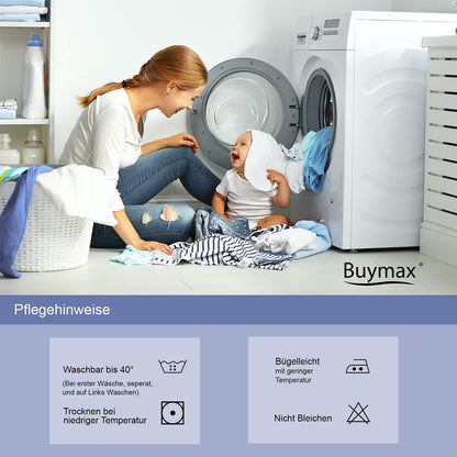 Buymax® Bettwäsche 135x200 100% Baumwolle 4-Teilig Bettbezug - Bettwäsche-Sets 135 x 200cm mit 2 mal Kissenbezüge 80x80cm, ÖKO-TEX Renforcé-Bettdeckenbezüge Set mit Reißverschluss