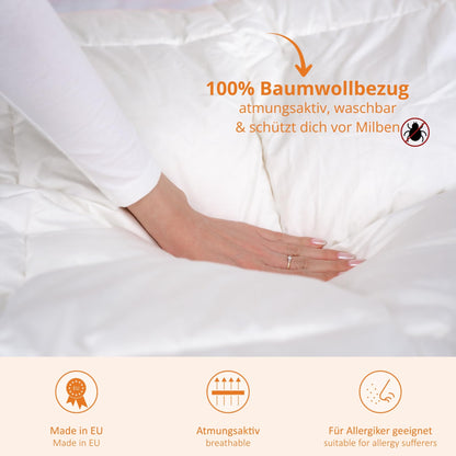 sleepling Sommer Daunendecke 155x220 cm, 90% Daunen, extra leicht
