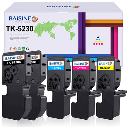 BAISINE TK-5230 Toner 5er-Set kompatibel für Kyocera ECOSYS M5521cdw, Kartuschen in Schwarz, Cyan, Gelb und Magenta