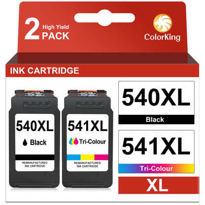 ColorKing 540XL 541XL Druckerpatronen kompatibel für Canon Pixma, Multipack in Schwarz und Farbe