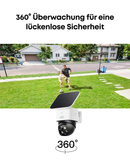 eufy Security SoloCam 2+1 Solar-Überwachungskamera aussen, 360°, 3K
