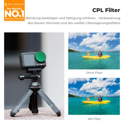 K&F CONCEPT ND Filterset CPL/ND8/ND16/ND32 für DJI Osmo Action 5 Pro
