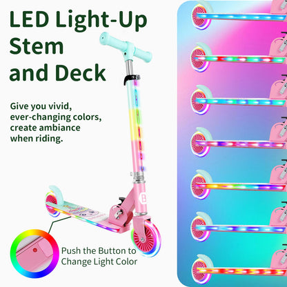 BELEEV V2 Kinder Scooter mit LED-Rädern, faltbar und höhenverstellbar