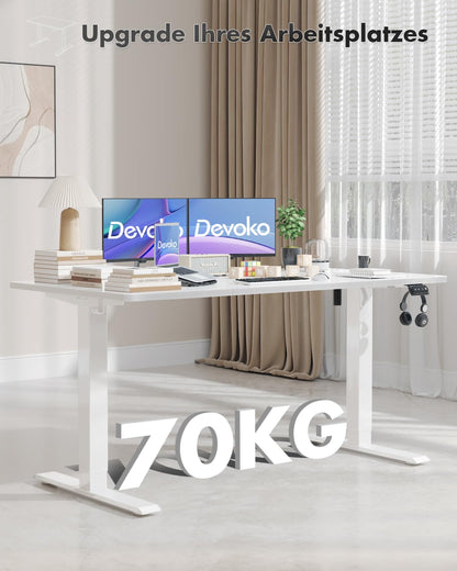 Devoko Elektrischer Steh-Sitz Schreibtisch – 100x60cm Weiss