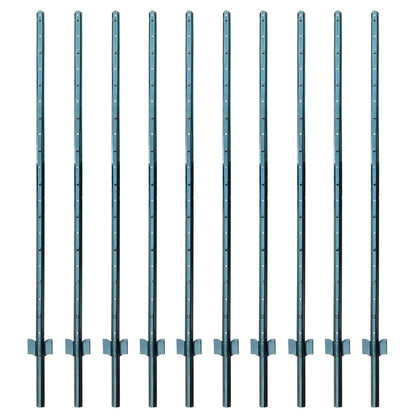 ARIFARO Zaunpfosten 152cm – U-Pfosten, kein Graben (10 Stk.). U-förmige Pfosten zur Befestigung von Zäunen ohne Grabarbeiten.
