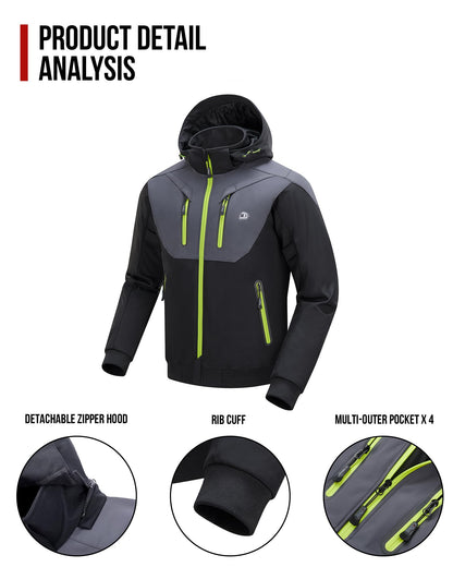 BORLENI Motorradjacke Herren Ganzjahres CE-Schutz - Grösse XL