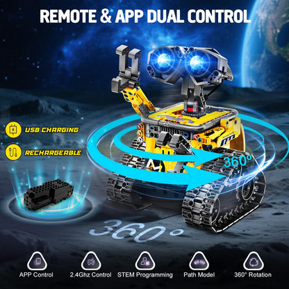 HiWEEGO Technik Roboter Bausatz 5-in-1 mit Fernbedienung und App