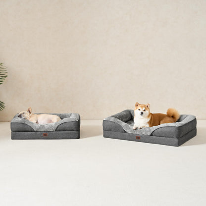 EHEYCIGA Orthopädisches Hundebett Memory Foam Mittel Grau