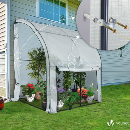 VOUNOT® Anlehngewächshaus Tomatengewächshaus 300x100x180cm