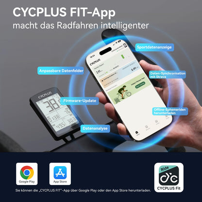 CYCPLUS M3 GPS Fahrradcomputer, ANT+ & Bluetooth, 100 h Akkulaufzeit
