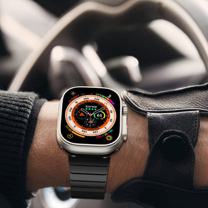 NewWays Edelstahl Gliederarmband für Apple Watch, Schwarz