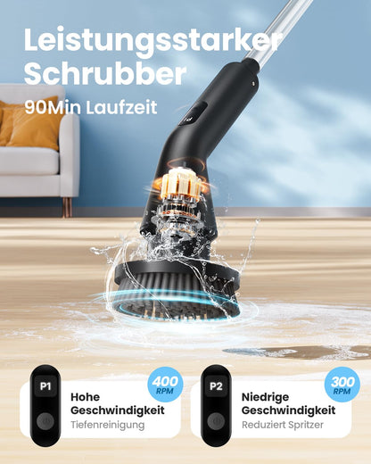 Leebein Elektrische Reinigungsbürste Spin Scrubber mit 7 Bürstenköpfen