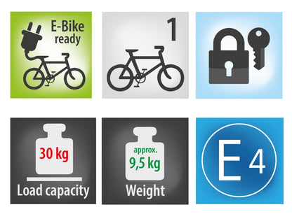 EUFAB AMBER 1 Fahrradträger 11559 – 1 E-Bike, Schwarz
