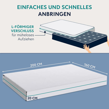 Dreamzie Matratzenbezug 160x200 cm wasserdicht mit Reissverschluss