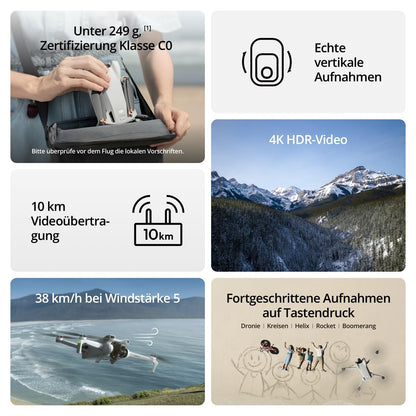 DJI Mini 3 Drohne – Faltbare 4K HDR Kameradrohne unter 249 g
