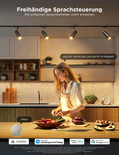 Govee Smart LED Glühbirne GU10 RGBWW, dimmbar, WLAN, 4er-Set