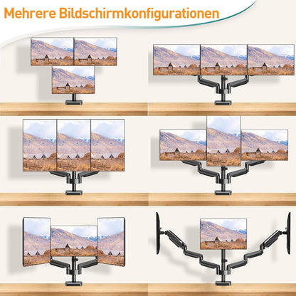 ELIVED Monitorhalterung EV006 für 3 Monitore, 13-27 Zoll, VESA 75/100