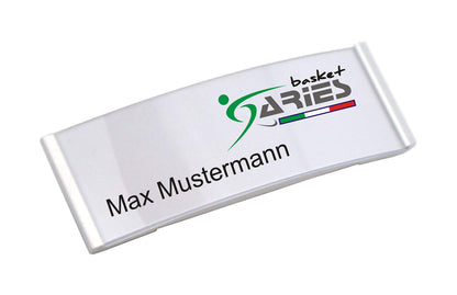 Schmalz Lineo Namensschild aus Aluminium mit Magnet, silber, 10er-Set