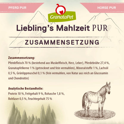 GranataPet Liebling's Mahlzeit Pferd PUR Hundefutter 6 x 800 g