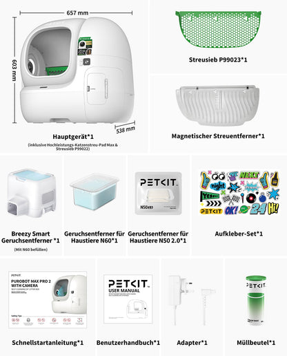 PETKIT PUROBOT Max Pro 2 Selbstreinigende Katzentoilette mit Kamera
