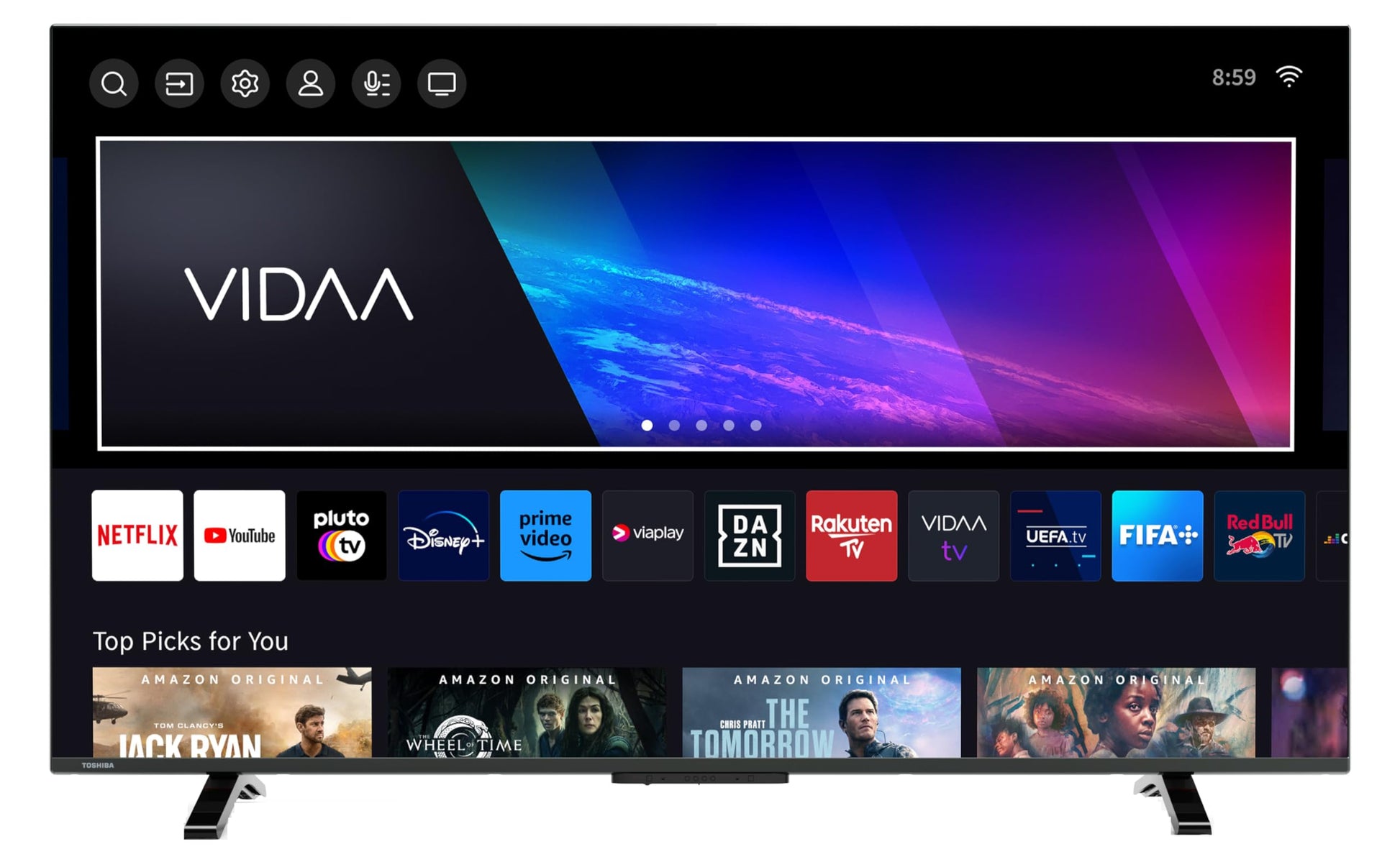 Toshiba 40LV2E63DAZ VIDAA Smart TV – 40 Zoll Full HD. Schwarzer, rechteckiger TV für Full HD-Inhalte & Smart TV.