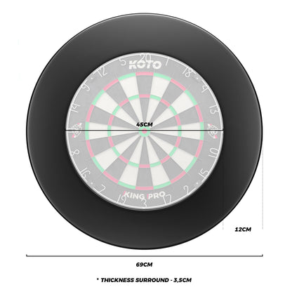 KOTO Dart Surround Schwarz – Wandschutz für Dartscheiben 45,5 cm