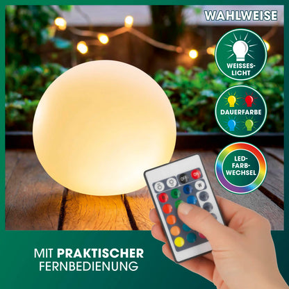 EASYmaxx LED Solarleuchte Kugel 30 cm mit Farbwechsel und Erdspiess