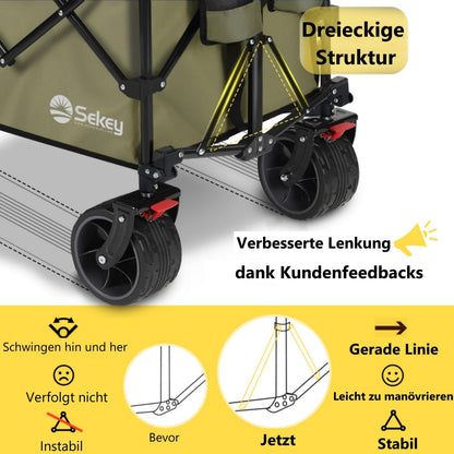 Sekey XXXL-Super 4013 Bollerwagen Faltbar - Olivgrün