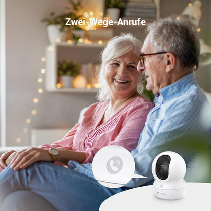 EZVIZ CP1 Pro 2K WLAN-Überwachungskamera für innen, 360°, 2er-Pack