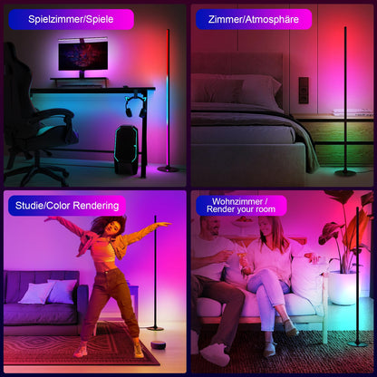 Lanmonlily LED Stehlampe RGBICW Smart Home Dimmbar - 2er Set