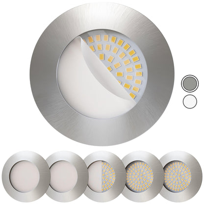 Scandinavian home 6er LED Spot Set Ø 68mm Warmweiss Edelstahl