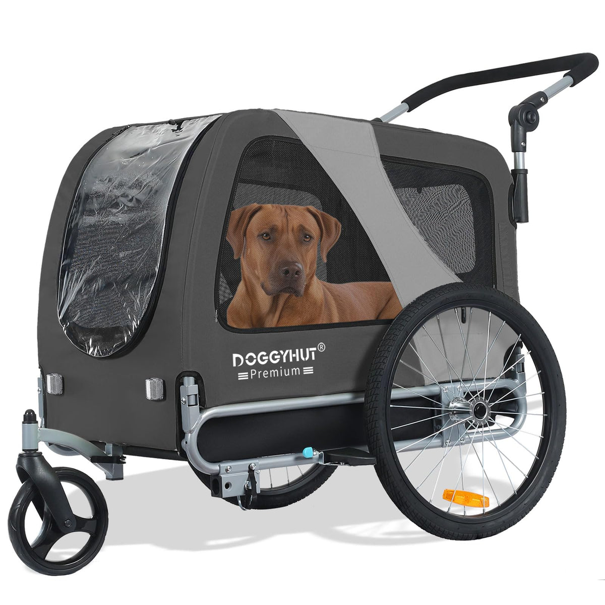 Tiggo DOGGYHUT Premium Large Hundefahrradanhänger 2in1 bis 35 kg