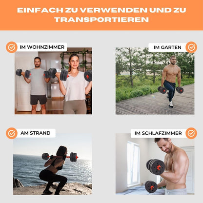 Mobiclinic Extenfit Hantelset 2 in 1, verstellbar, 2-20 kg, Stahl