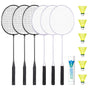 AboveGenius Badmintonschläger 6er Set AG-6BR mit 6 Nylon-Federbällen