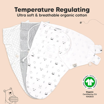 KeaBabies Bio Pucksack 3er-Pack Nordic – Babyschlafsack 0-3 Monate